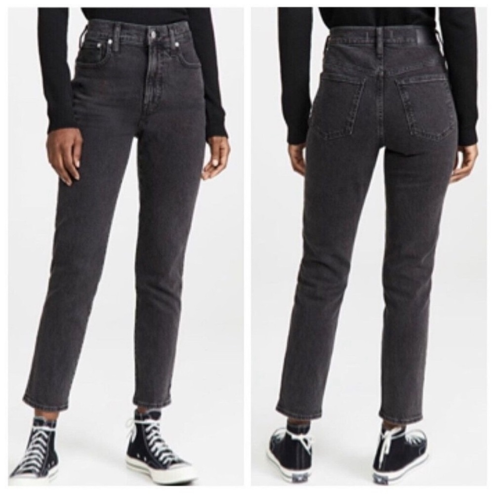 MADEWELL The Perfect Vintage Crop Jean Black Gray Distressed Wash